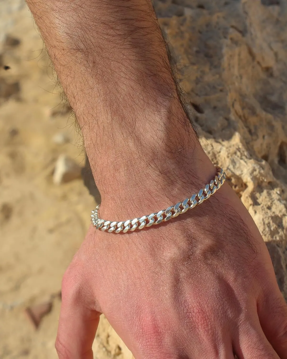 2 Pcs 925 Sterling Silver 5mm Cuban Link Chain for Men&2.5mm Rope Link Chain Bracelet Set for Men's&woman,Trendy hip-hop stacking Fashion Gift Boyfriend/Girlfriend/mother's Non Tarnish Hypoallergenic