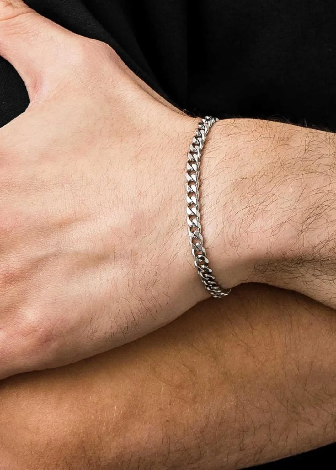 2 Pcs 925 Sterling Silver 5mm Cuban Link Chain for Men&2.5mm Rope Link Chain Bracelet Set for Men's&woman,Trendy hip-hop stacking Fashion Gift Boyfriend/Girlfriend/mother's Non Tarnish Hypoallergenic