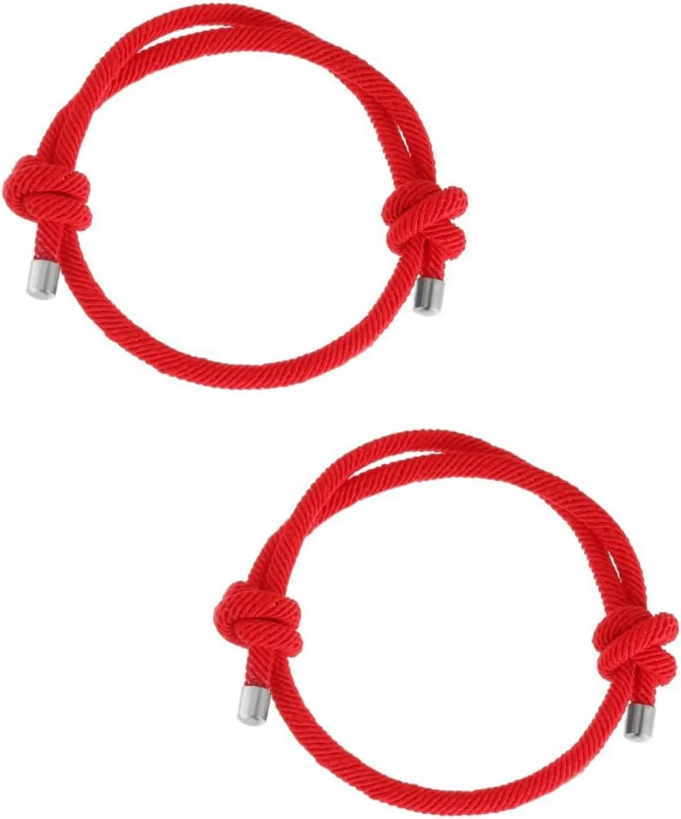 2pcs Red Knot String Bracelet Red Rope Bangle for Friendship Amulet Symbol of Luck Protection for All Ages Durable Versatile Design