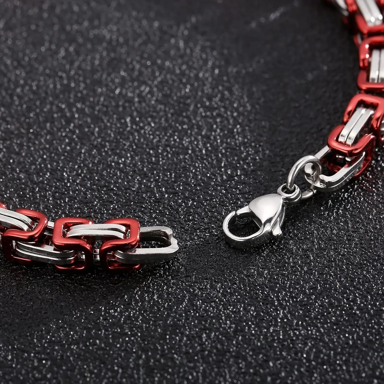 4/5/6/8mm Width Dubai Chain Bracelet Men and Women Multi-Specification Emperor Byzantium Chain Stainless Steel Bracelet 3Z60K (Purple 8mm-22cm)