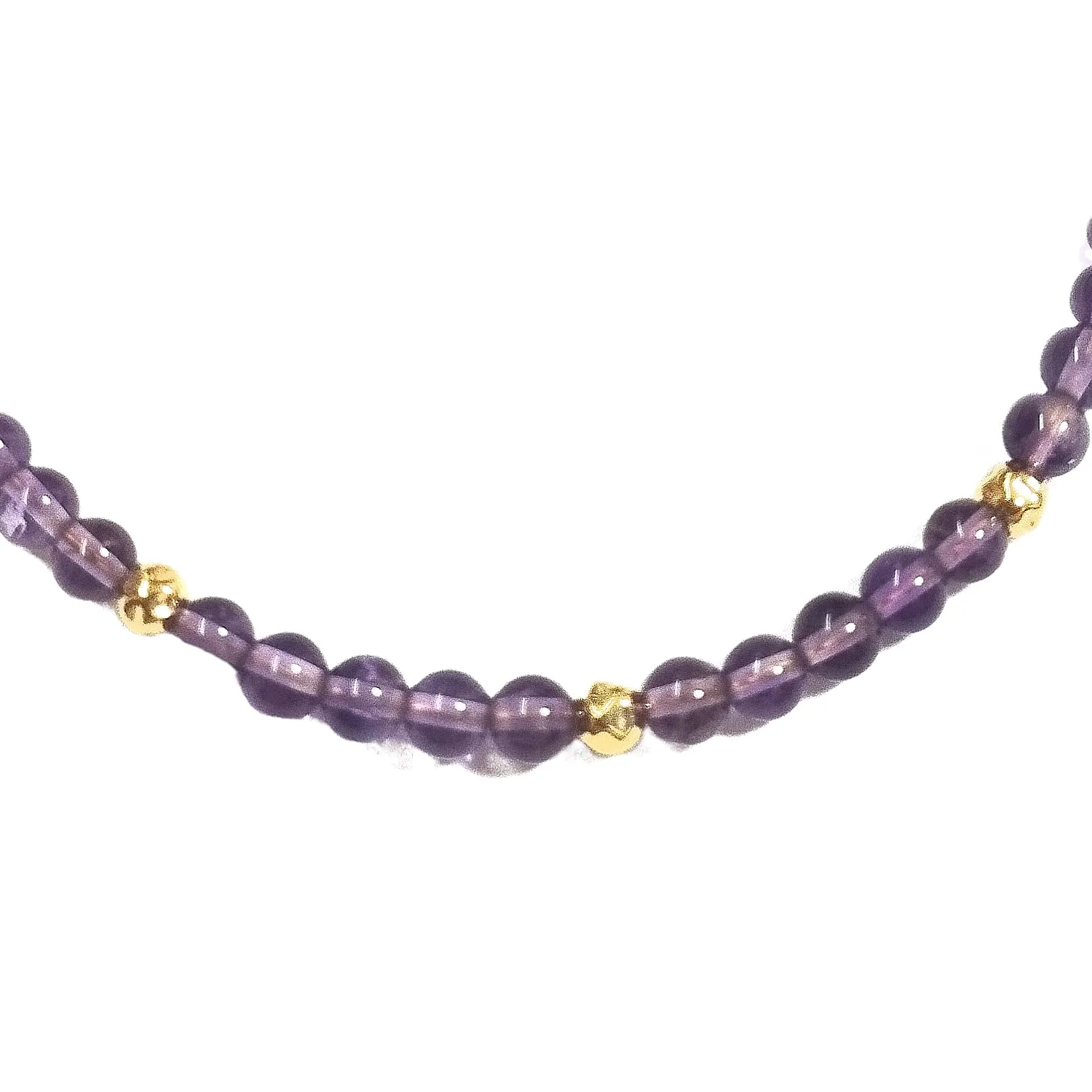4mm Natural Amethyst Gemstone Beads and 14kt Gold Filled Hammered Beads Beaded Bracelet. Handmade to your size. Women, Men, Unisex. BalliSilver. (8.5" - 22cm)