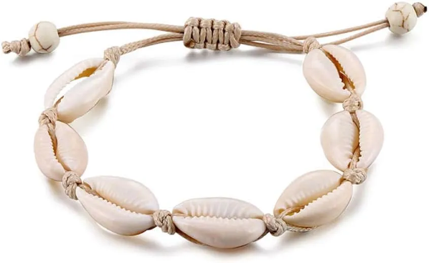 Anklet Bracelet Shell Anklets For Women Handmade Leather Woven Natural Shell Foot Jewelry Summer Beach Barefoot Bracelet Ankle On Leg