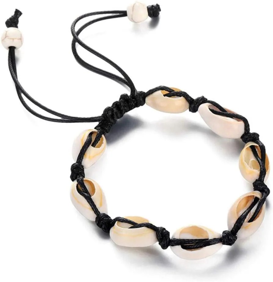 Anklet Bracelet Shell Anklets For Women Handmade Leather Woven Natural Shell Foot Jewelry Summer Beach Barefoot Bracelet Ankle On Leg