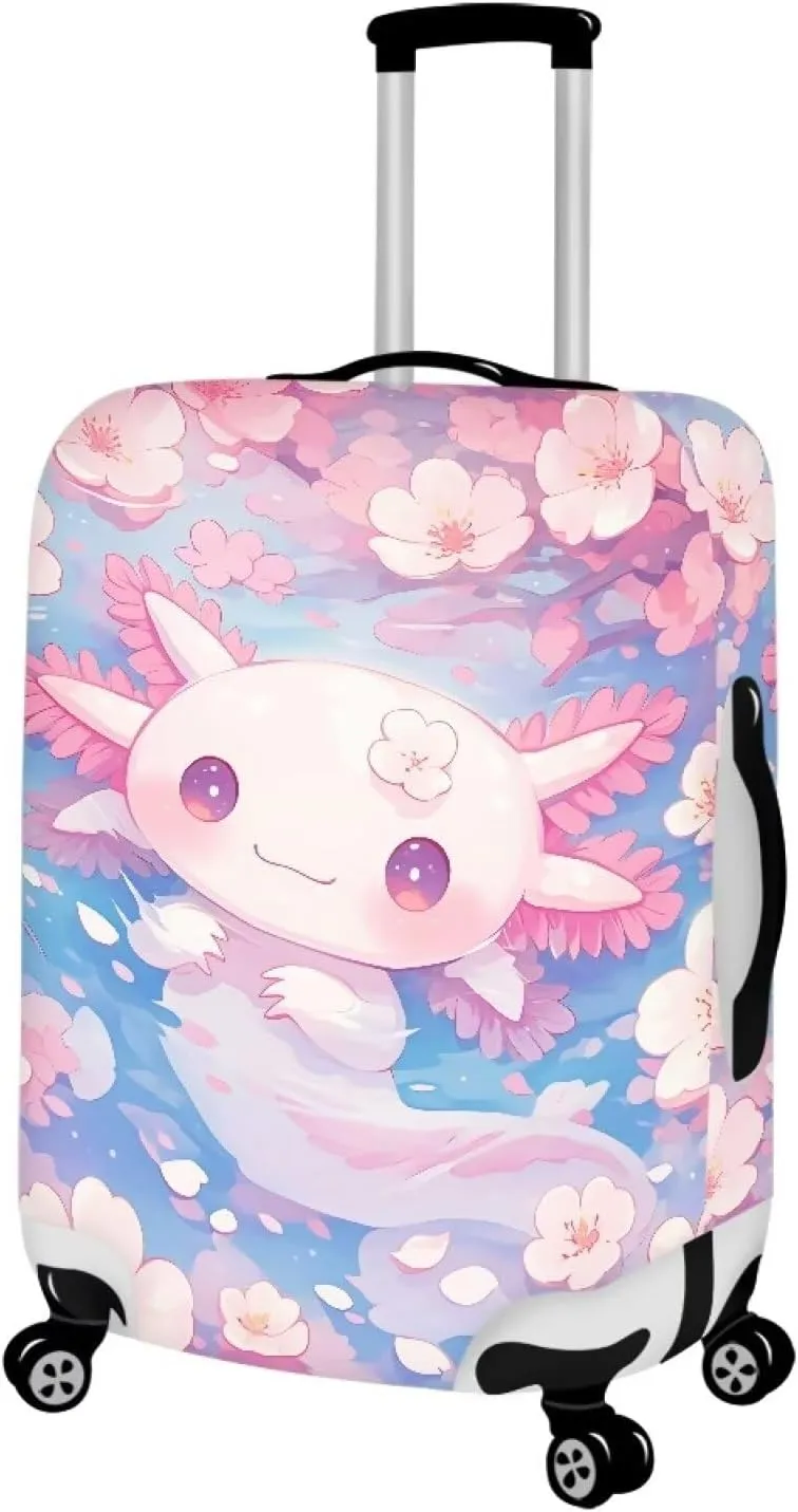 Axolotl Suitcase Covers For Luggage Travel Luggage Cover Luggage Accessories for Suitcases Luggage Sleeve Travel Essentials Luggage Wraps for Suitcase Luggage Sleeve
