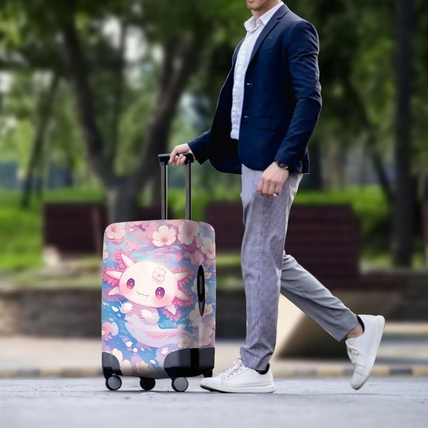 Axolotl Suitcase Covers For Luggage Travel Luggage Cover Luggage Accessories for Suitcases Luggage Sleeve Travel Essentials Luggage Wraps for Suitcase Luggage Sleeve
