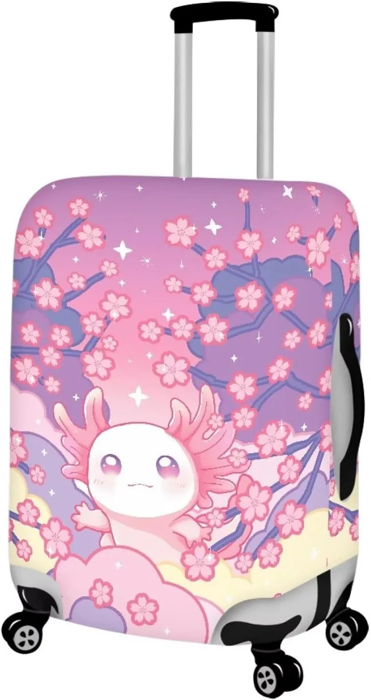 Axolotl Travel Luggage Cover Suitcase Protector Fits 18-32 Inch Case Luggage Cover for Suitcase Easy Identification Suitcases Sleeves Luggages Wraps for Suitcases Luggages Sleeve