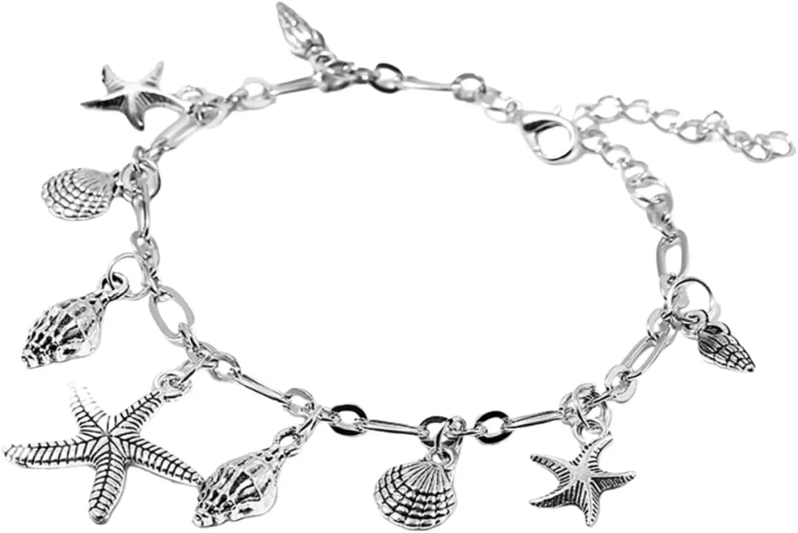 BESPORTBLE Beach Ankle Chain Jewelry for Women Stylish Summer Anklet with Shell Pendants Lightweight Foot Decor for Beachwear Yoga
