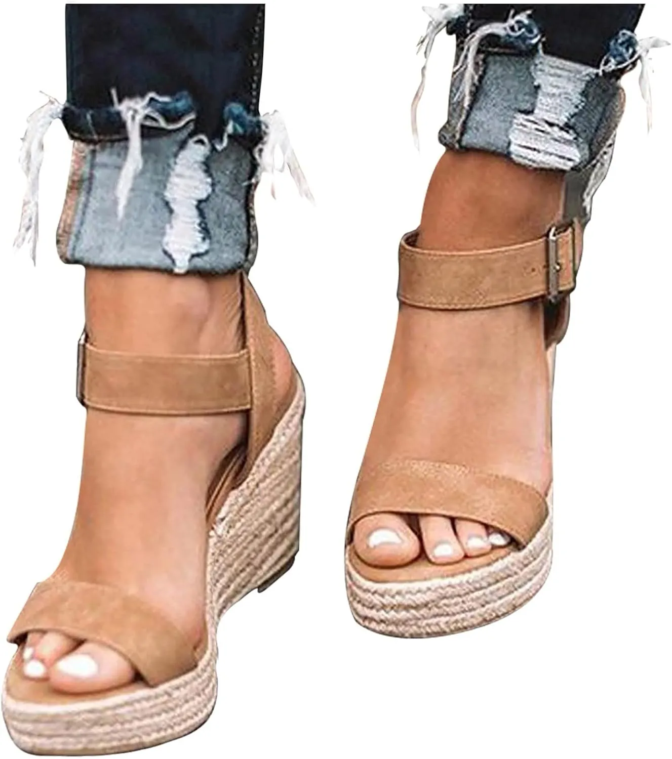 Black Sandals Women Wedge, Womens High Retro Sandals Open Toe Lace Up Platform Heels Shoes Wedges Sandals