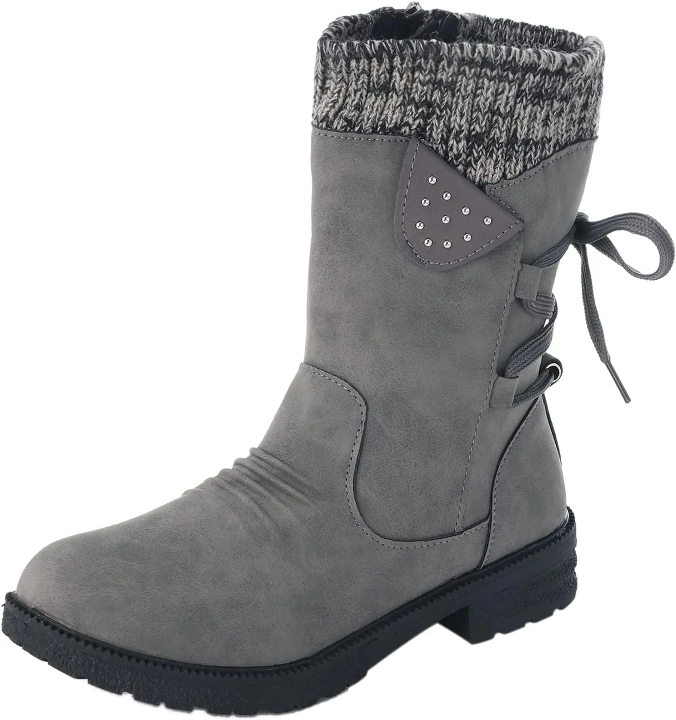 Black Winter Boots for Women Wide Calf Womens Snow Boots 9.5 Wide Warm Winter Boots Women Womens Snow Shoes Ankle Tall Black Winter Boots for Women