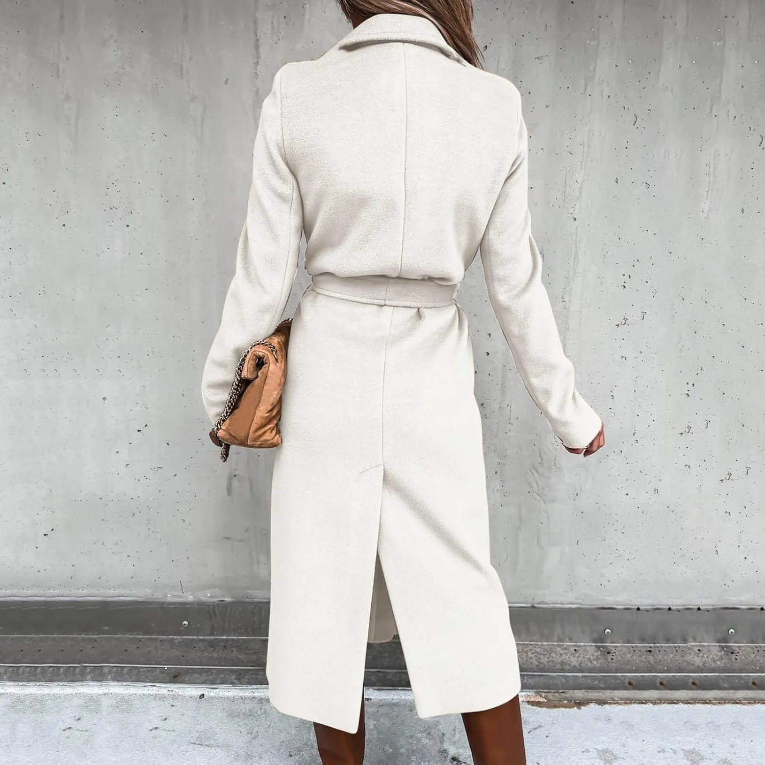 Casual Blazers for Women Long Sleeve Lapel Cardigan Open Front Plain Long Jacket Overcoat Office Work Elegant Fall Wrap Coat