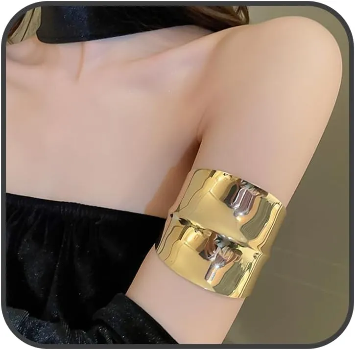 Chunky Gold Bangle Bracelets for Women Open Wrist Cuff Wrap Bracelets Irregular Wide Wrist Arm Cuff Bracelets Statement Thick Hammered Bangle Bracelet Trendy Gold Jewelry Gifts
