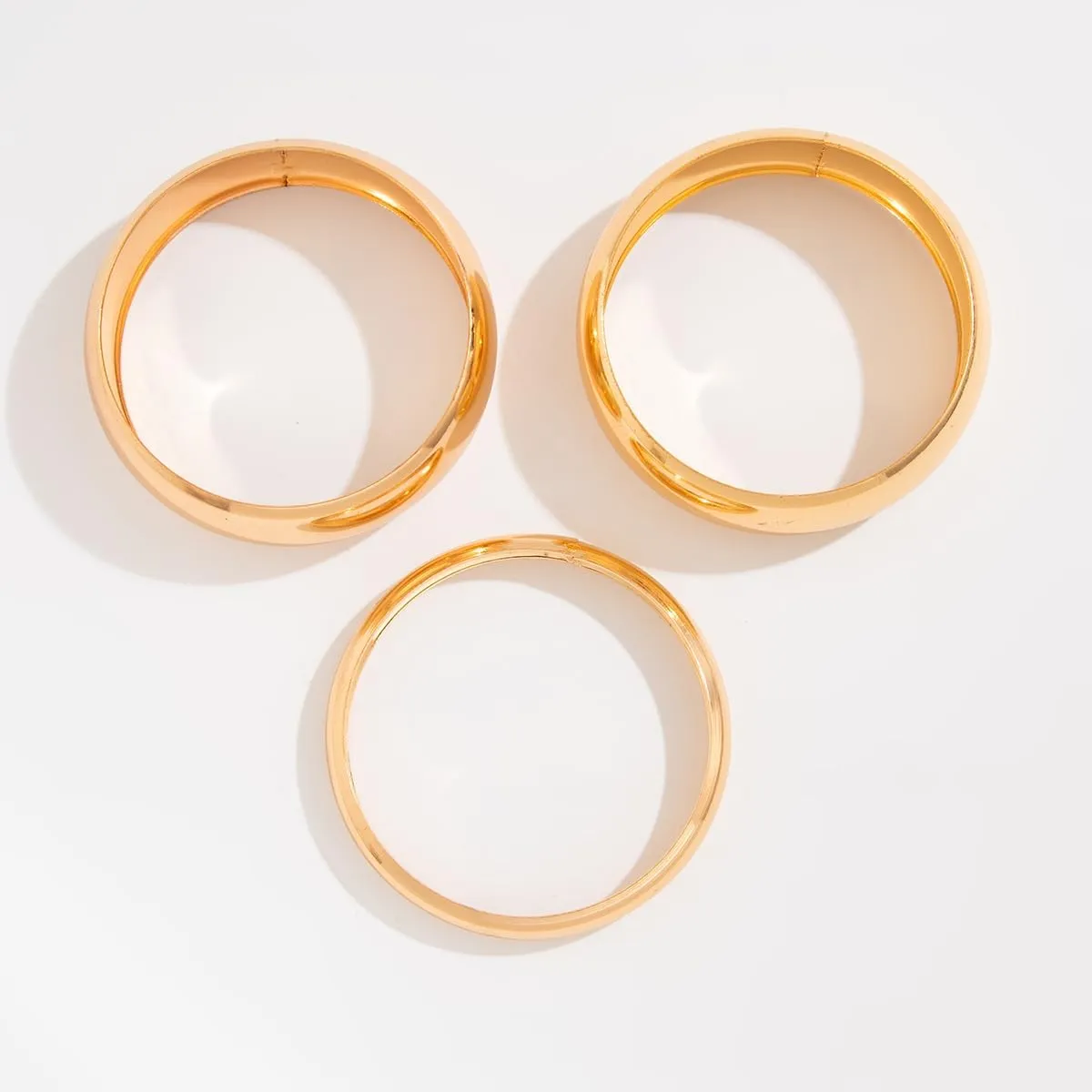 Chunky Gold Bracelets Set for Women Wide Cuff Bracelets Hammered Wrap Gold Bangles Set Jewelry
