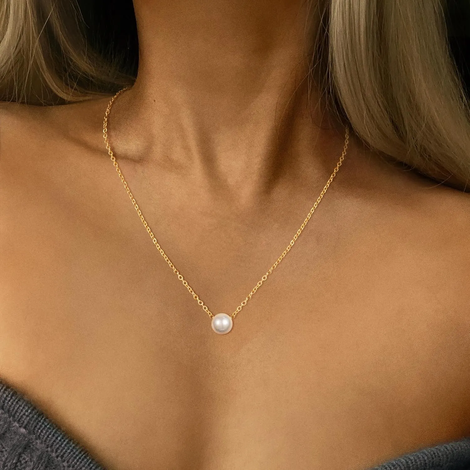 Classic Pearl Necklace Adjustable Gold Pearl Necklace for Women Dainty Collar De Perlas Para Mujer Jewelry Gifts for Her