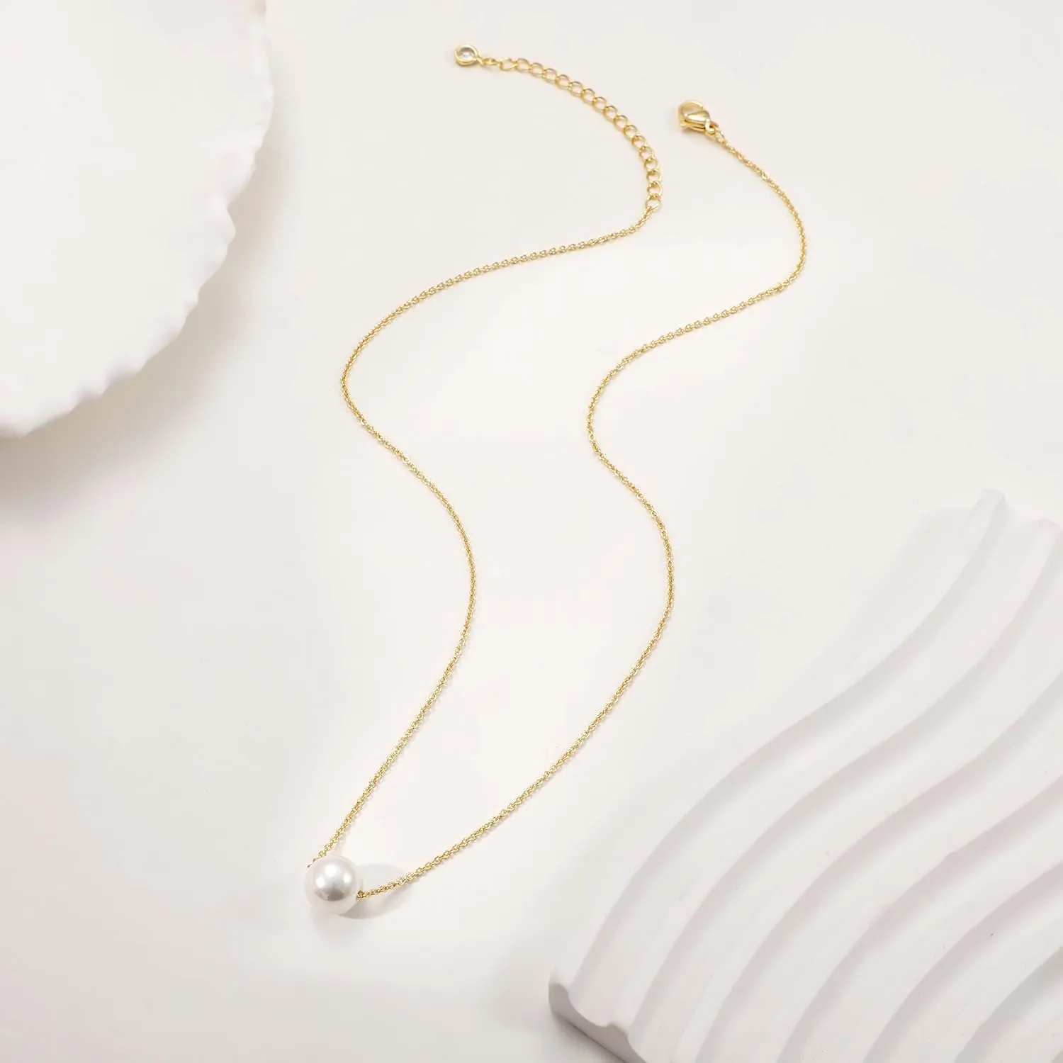 Classic Pearl Necklace Adjustable Gold Pearl Necklace for Women Dainty Collar De Perlas Para Mujer Jewelry Gifts for Her