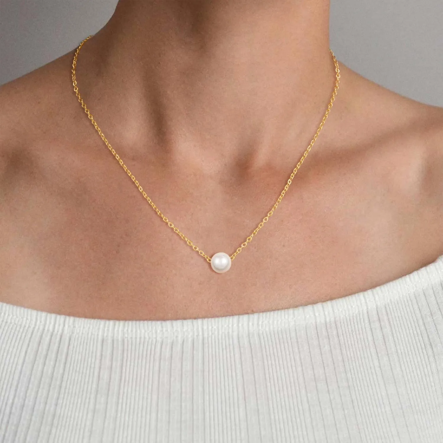 Classic Pearl Necklace Adjustable Gold Pearl Necklace for Women Dainty Collar De Perlas Para Mujer Jewelry Gifts for Her