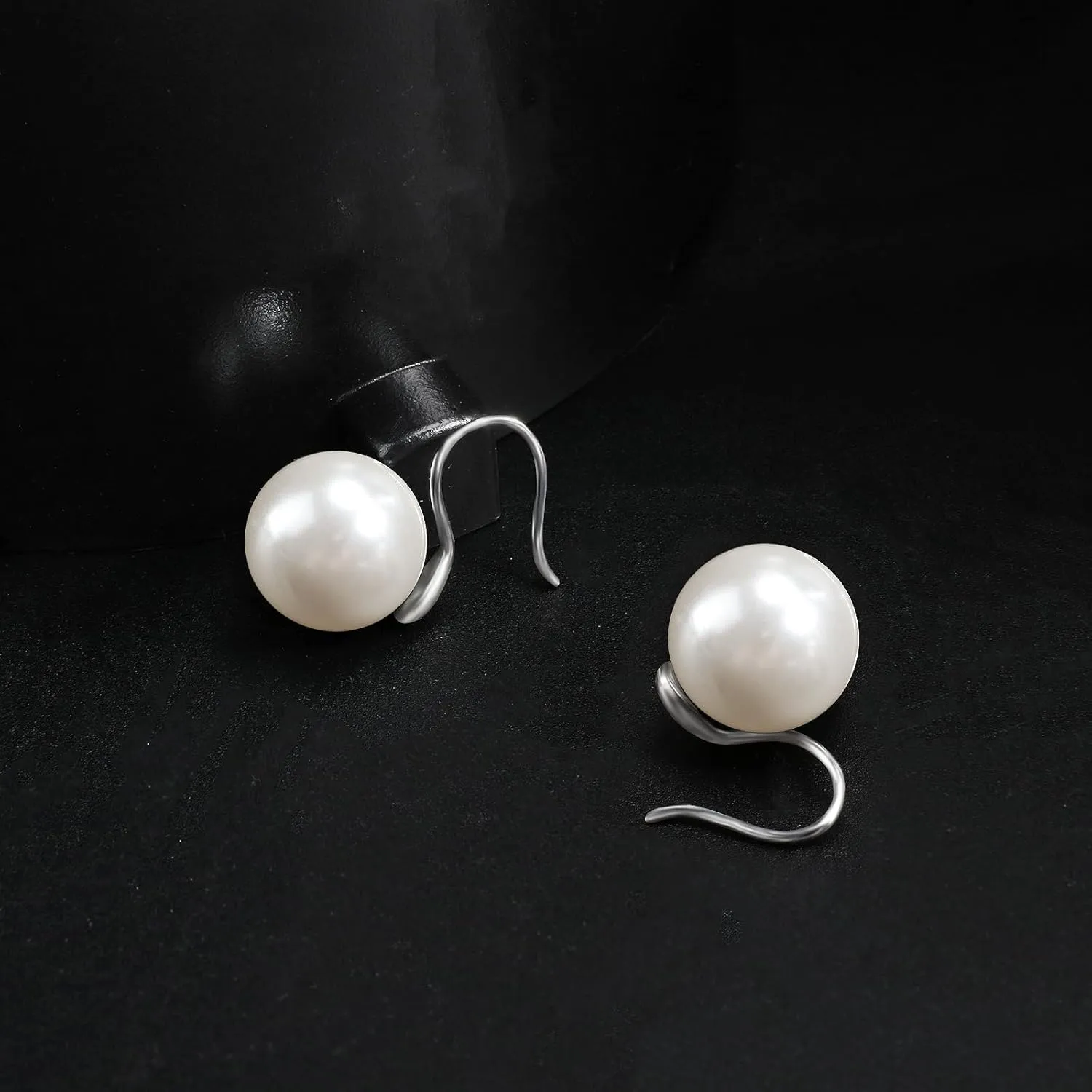 Designer Inspired Twisted Cable Wire Imitation Pearl Stud Earrings/ 12MM Faux Pearl Studs/Pearl Drop Hook Earrings Fashion Jewelry for Women Gift