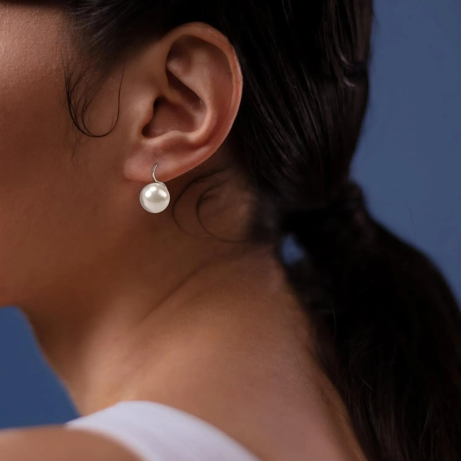Designer Inspired Twisted Cable Wire Imitation Pearl Stud Earrings/ 12MM Faux Pearl Studs/Pearl Drop Hook Earrings Fashion Jewelry for Women Gift