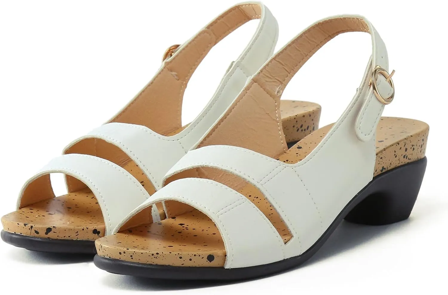 Eduavar Womens Wedge Sandals, Orthopedic Sandals for Women Open Toe Sandals Casual Heel Sandals with Ankle Strap