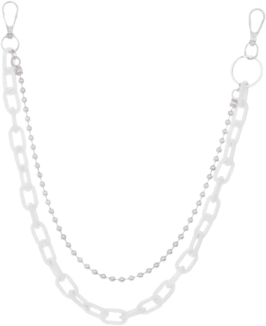 Exaggerative White Geometric Body Chain for Adults Lightweight Punk Waist Chain with Durable and Materials for Parties Travel and Dance Events