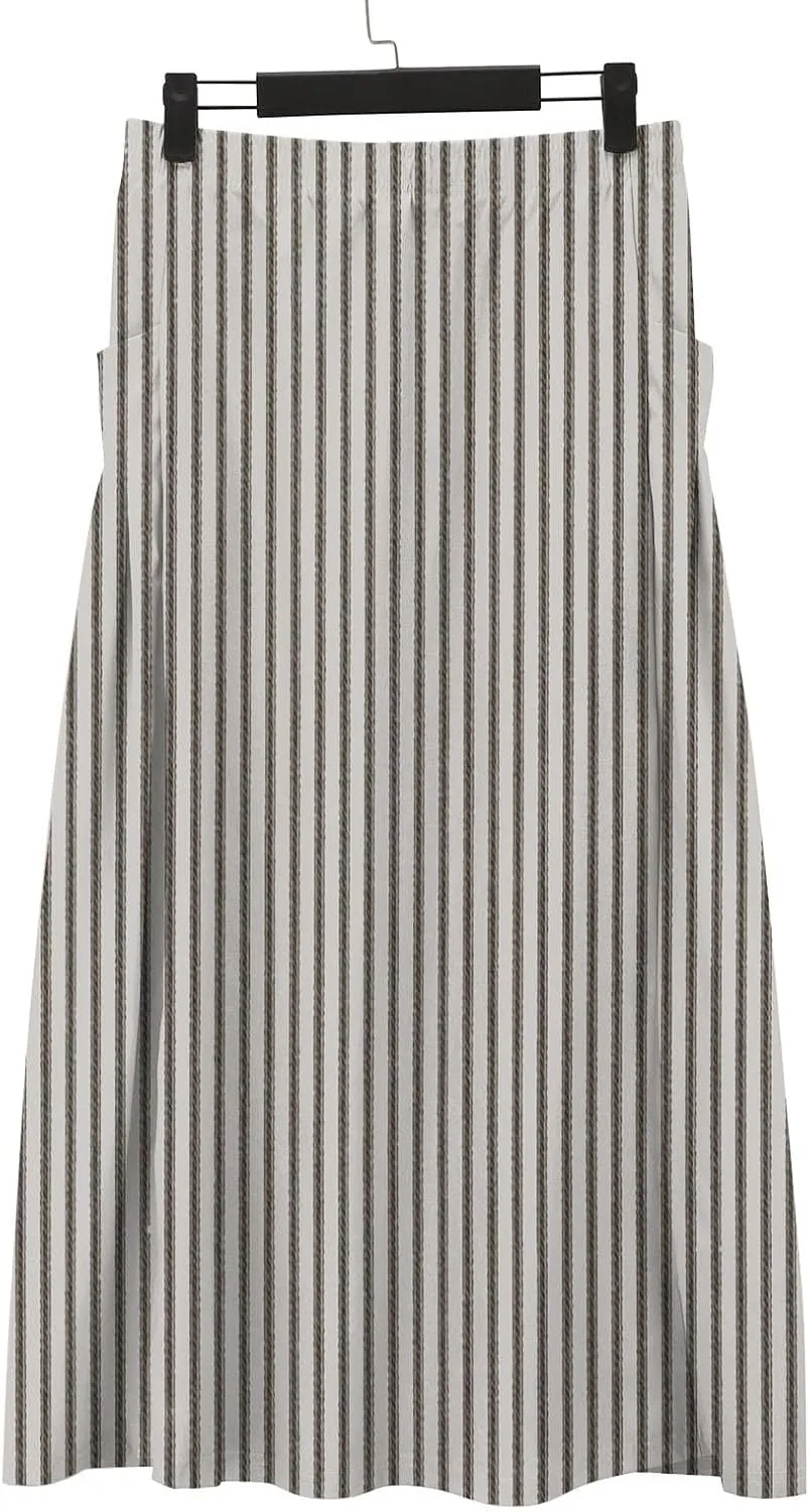 Flowy Long Summer Skirts Women Boho Floral Elastic High Waist Tiered Pleated Casual Beach Maxi Skirt