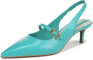 Franco Sarto Women's Khloe Pointed Toe Slingback Kitten Heel Pump