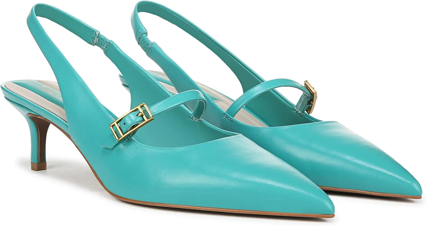 Franco Sarto Women's Khloe Pointed Toe Slingback Kitten Heel Pump
