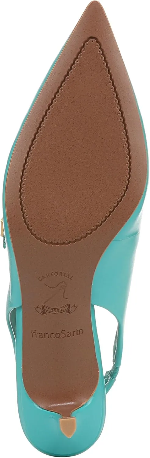 Franco Sarto Women's Khloe Pointed Toe Slingback Kitten Heel Pump