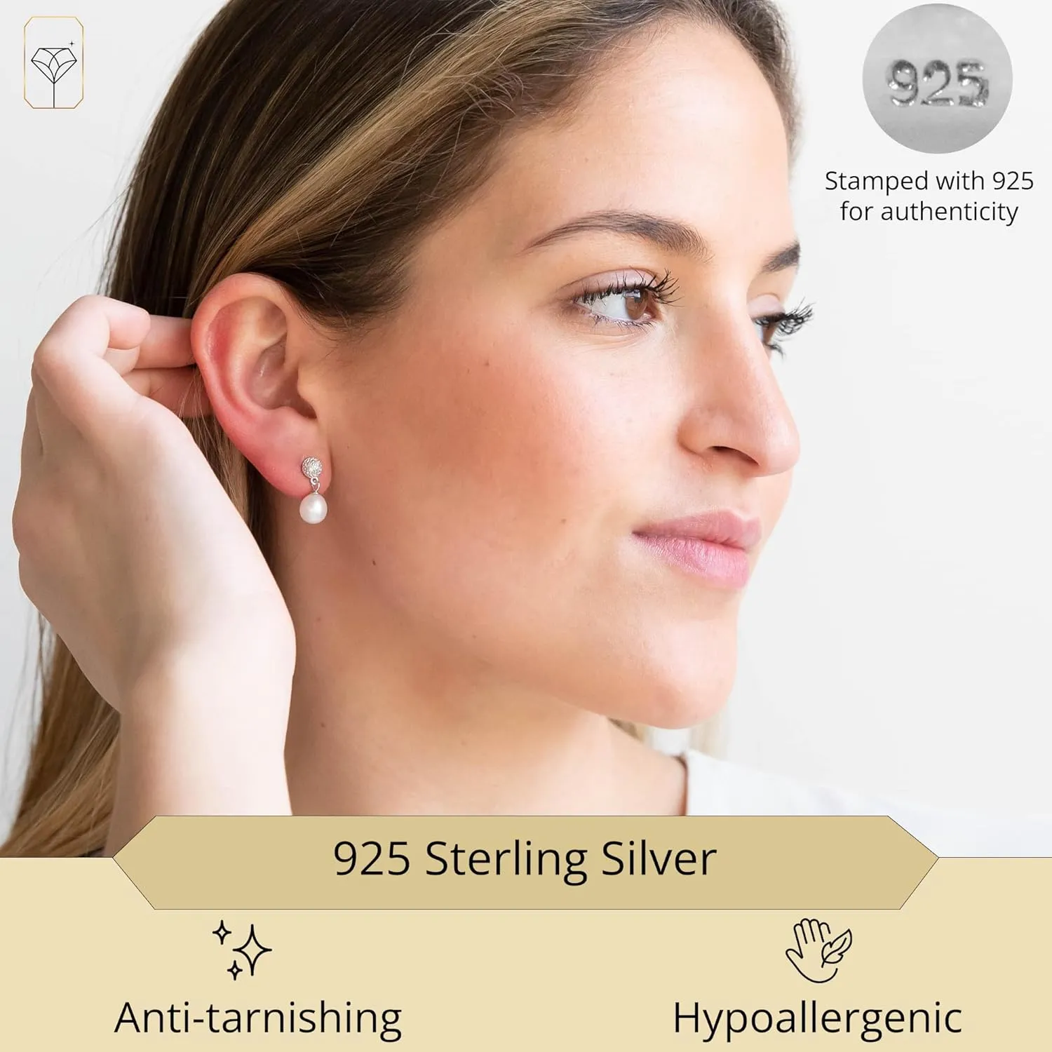 Freshwater Pearl Earrings for Women in Sterling Silver | Sterling Silver Pearl Earrings in Various Styles by MAX   STONE