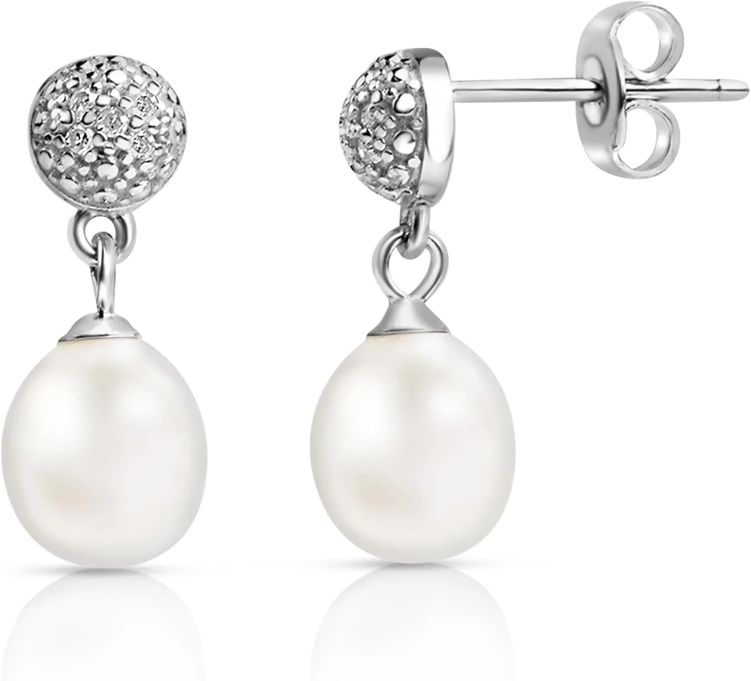 Freshwater Pearl Earrings for Women in Sterling Silver | Sterling Silver Pearl Earrings in Various Styles by MAX   STONE