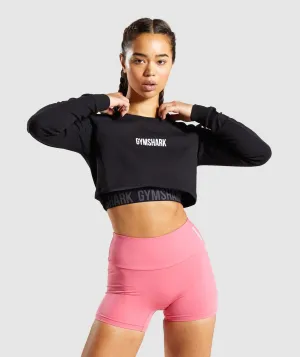 Gymshark Training Cropped Sweater - Black