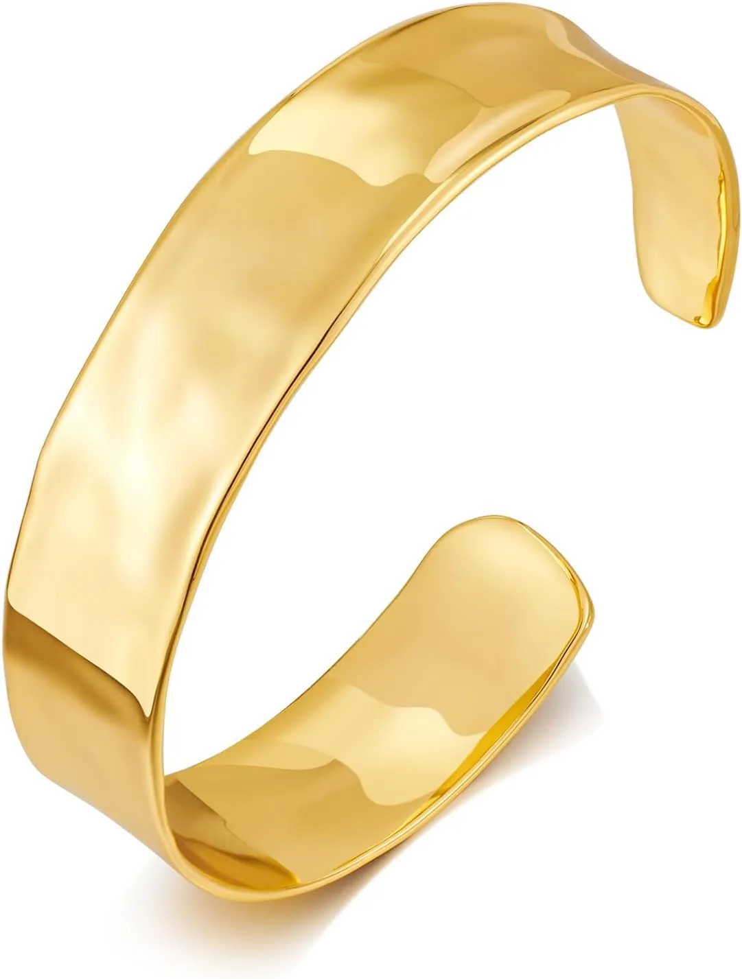 Hammered Gold Cuff Bracelets for Women Irregular Adjustable Open Bangles Chunky Statement Wide Gold Bracelets Vintage Boho Gold Arm Cuff Jewelry