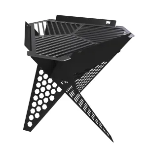Hex Collapsible Portable Outdoor BBQ and Fire Pit - Matt Black