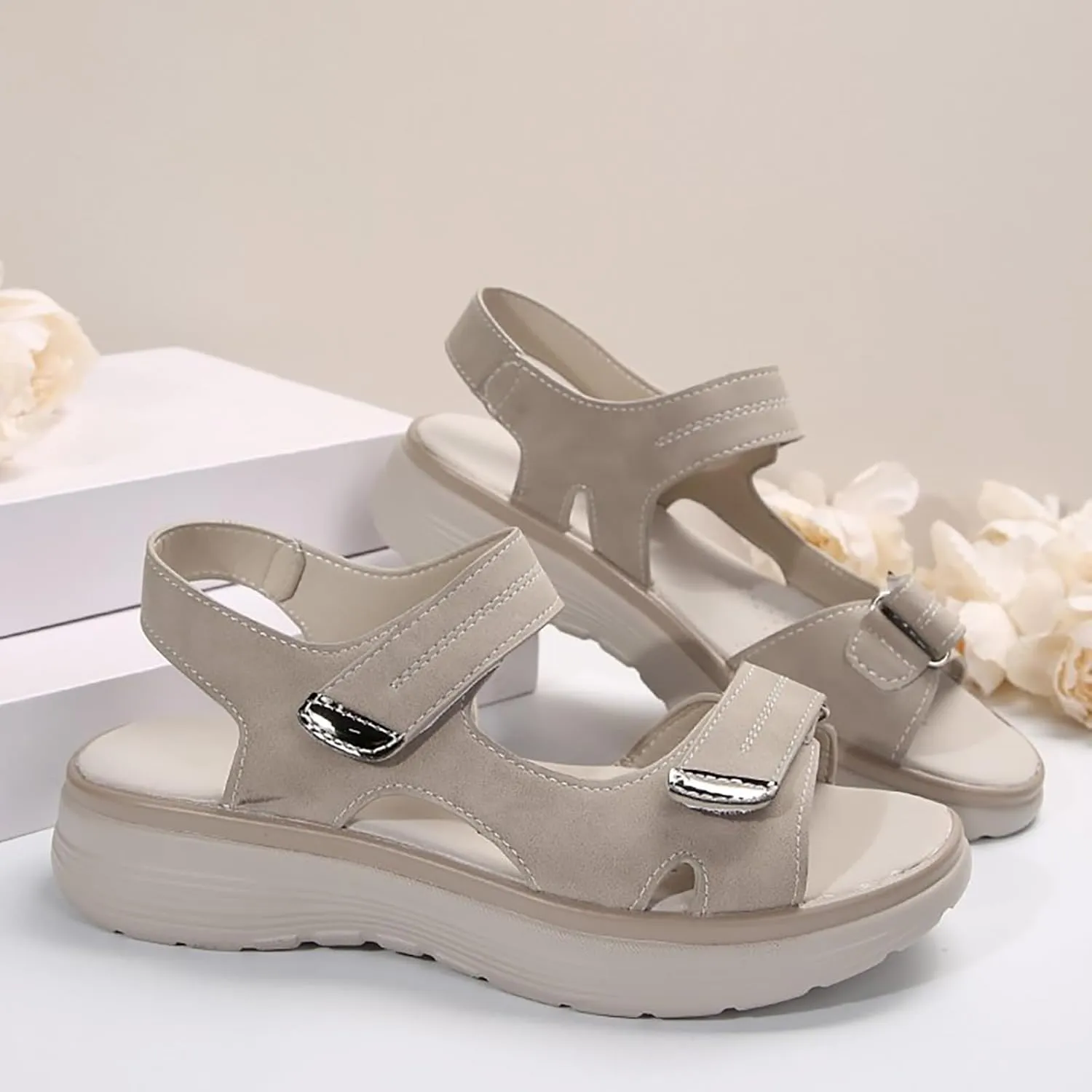 Hiking Sandals Women Arch Support Wide Width Sport Sandals Ankle Buckle Orthopedic Sandals Outdoor Work Summer Shoes