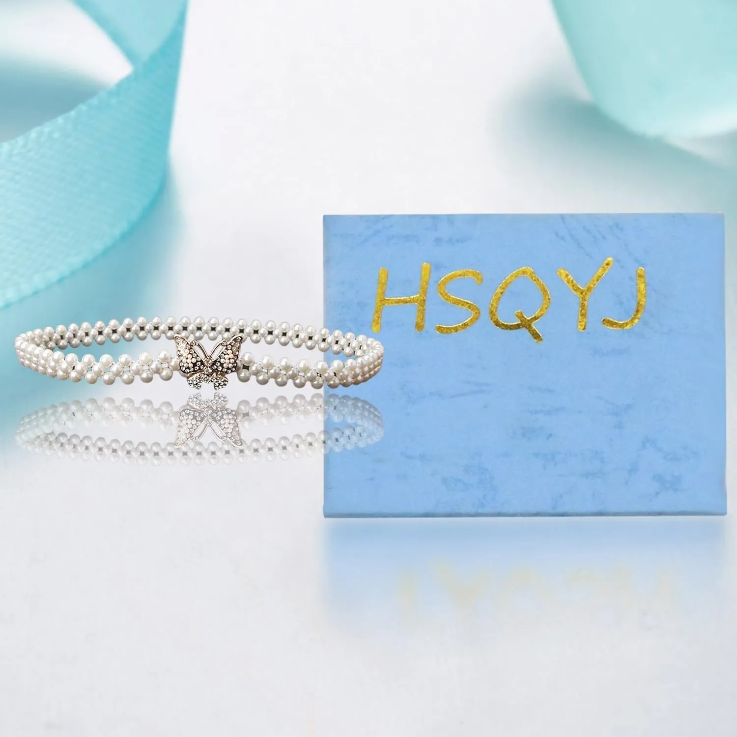 HSQYJ Pearl Elastic Chain Belt Adjustable Stretchy Metal Crystal Flower Buckle Waist Belt Western Body Jewelry for Women Girl