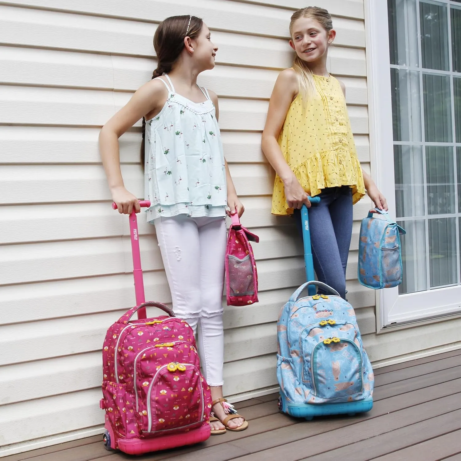 J World New York Lollipop Kids Rolling Backpack & Lunch Bag Set, Baby Cloud, One Size