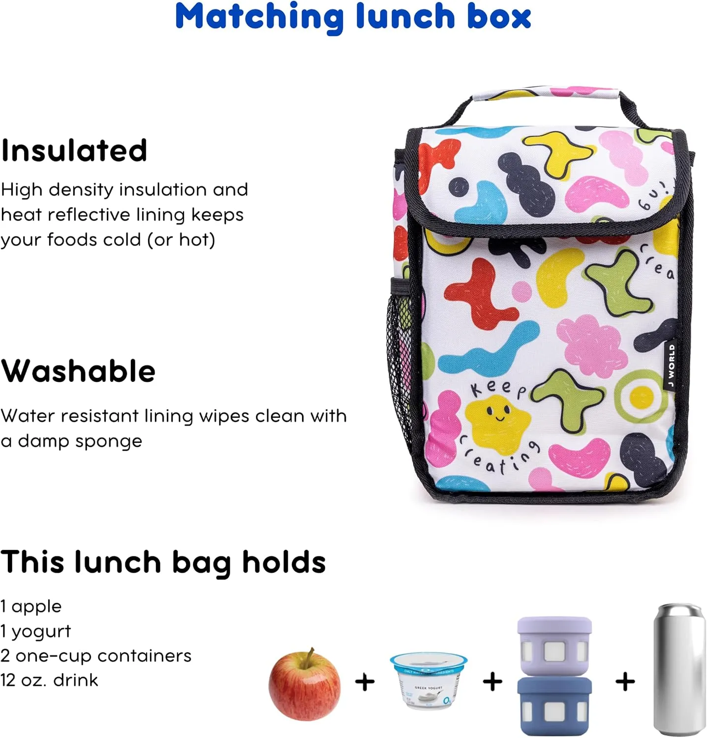 J World New York Lollipop Kids Rolling Backpack & Lunch Bag Set, Kiddo, One Size