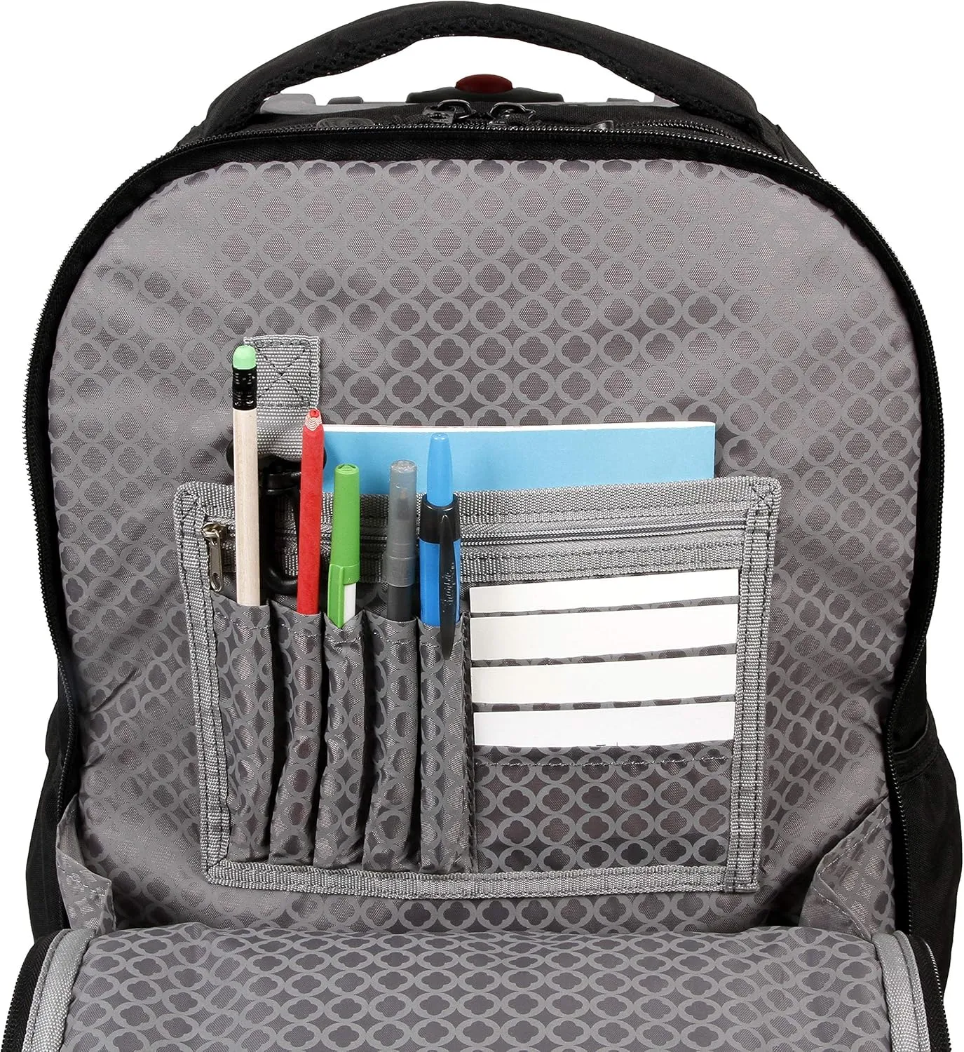 J World New York Unisex Kid's Duo Rolling Backpack with Lunch Box Set, Black, One Size