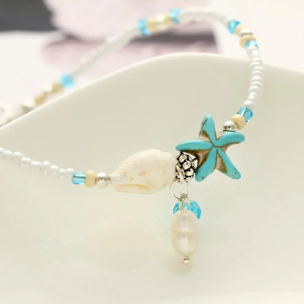 kelistom Boho Anklet Bracelet for Women Handmade Elphant Sun Turtle Shell Ankle Bracelets Summer Foot Jewelry