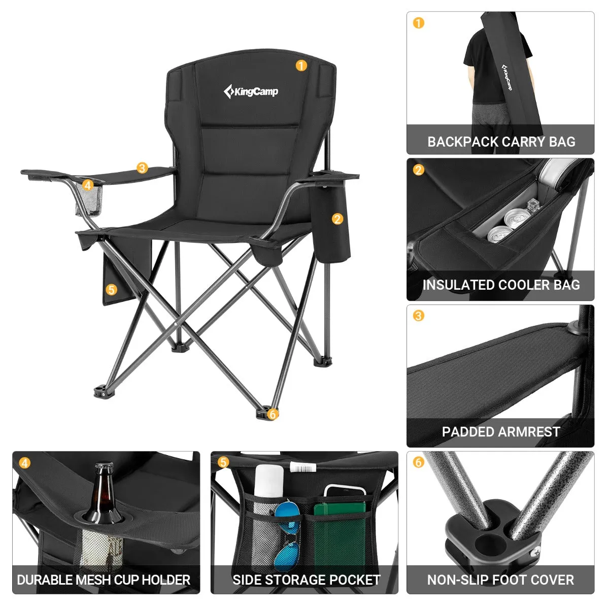 KingCamp Oversized Outdoor Camping Folding Chair