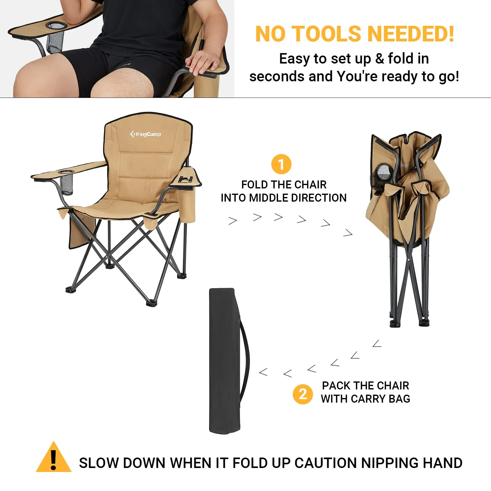 KingCamp Oversized Outdoor Camping Folding Chair