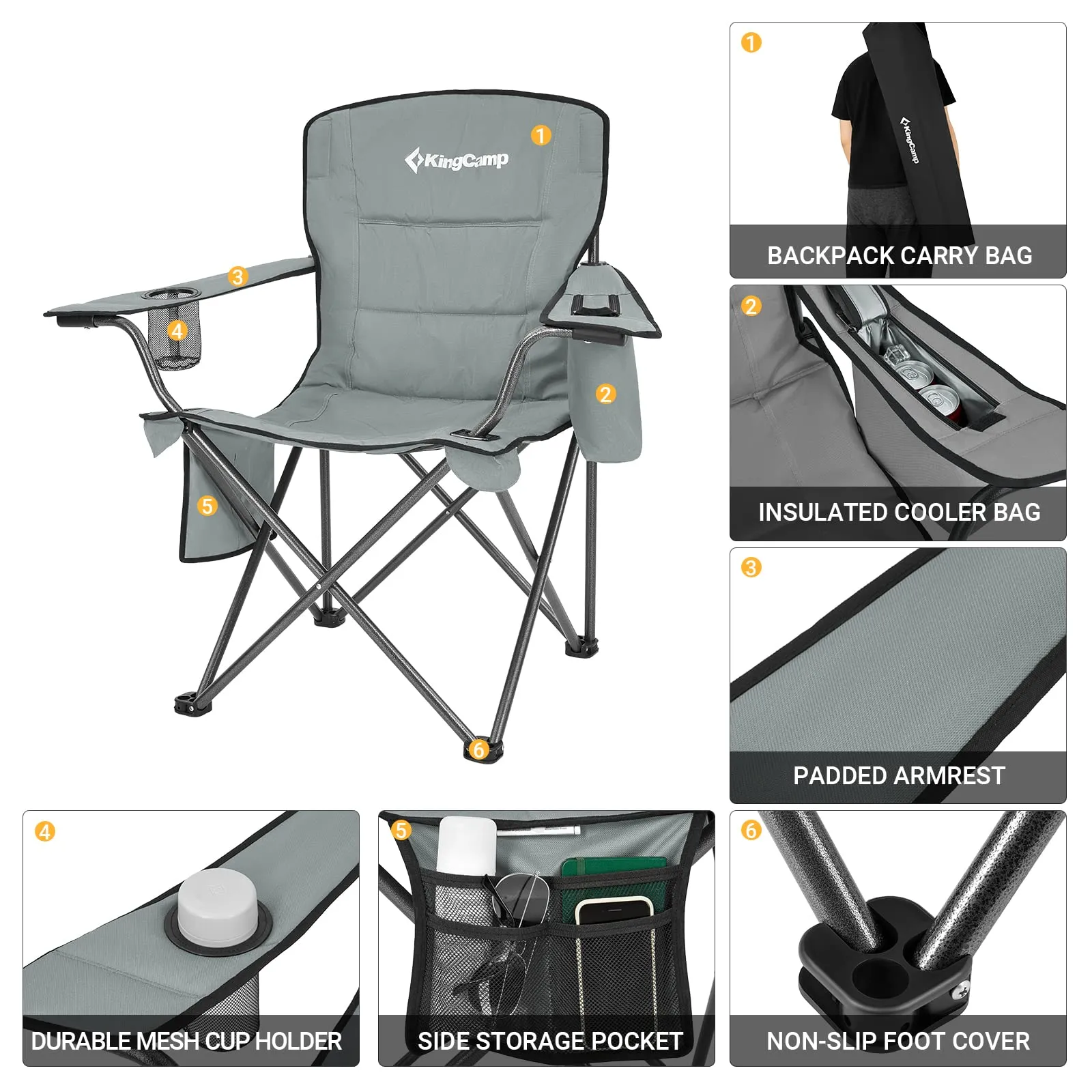 KingCamp Oversized Outdoor Camping Folding Chair