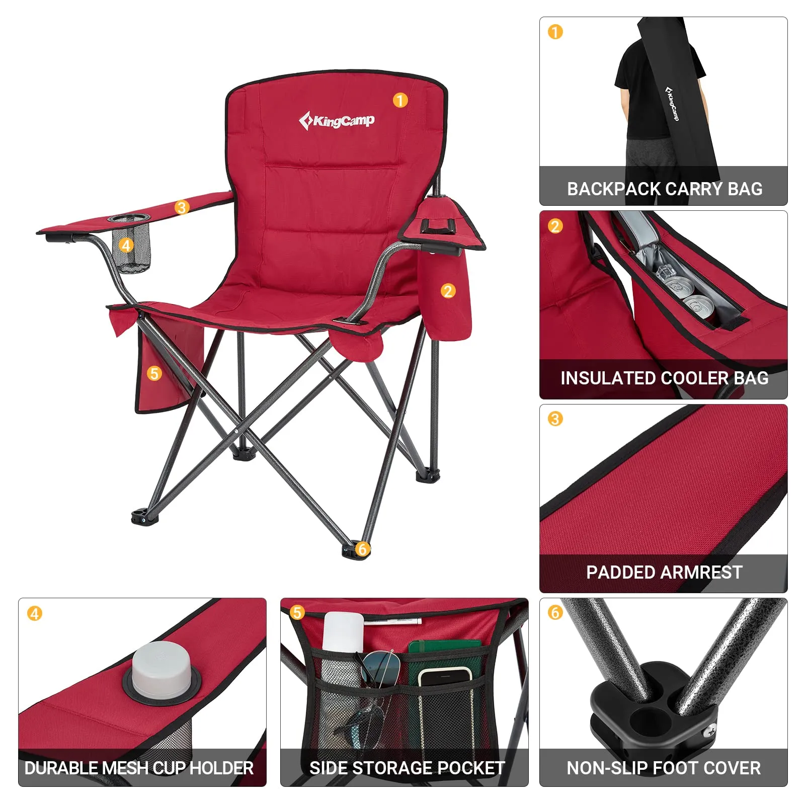 KingCamp Oversized Outdoor Camping Folding Chair