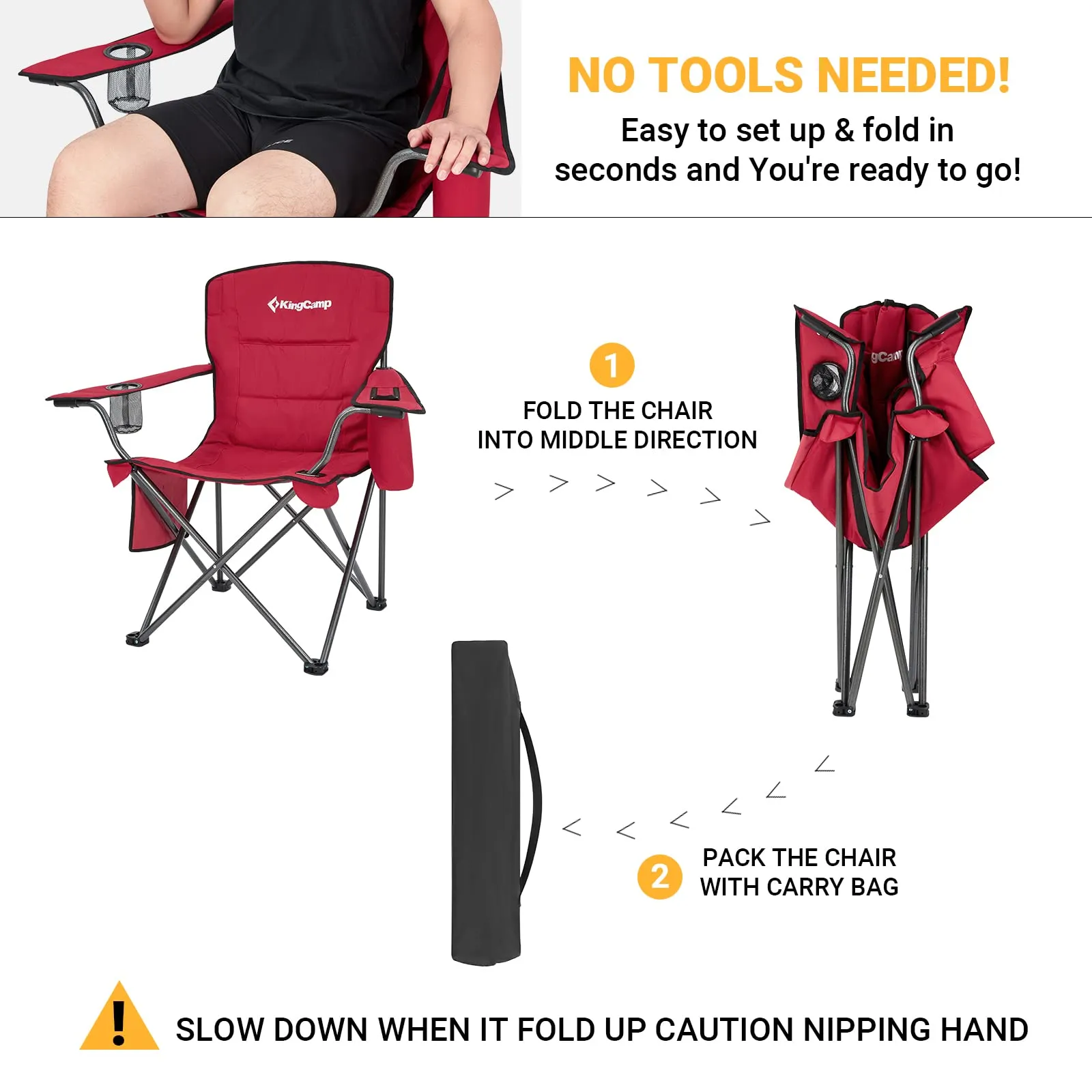 KingCamp Oversized Outdoor Camping Folding Chair