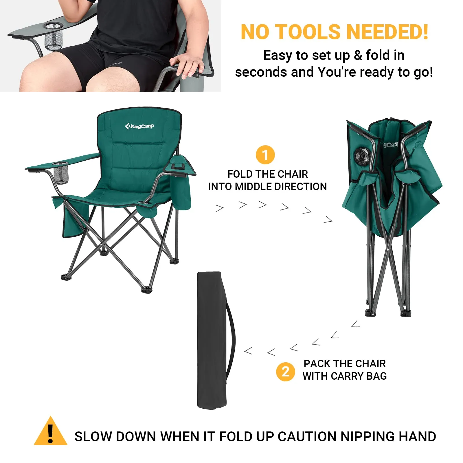 KingCamp Oversized Outdoor Camping Folding Chair