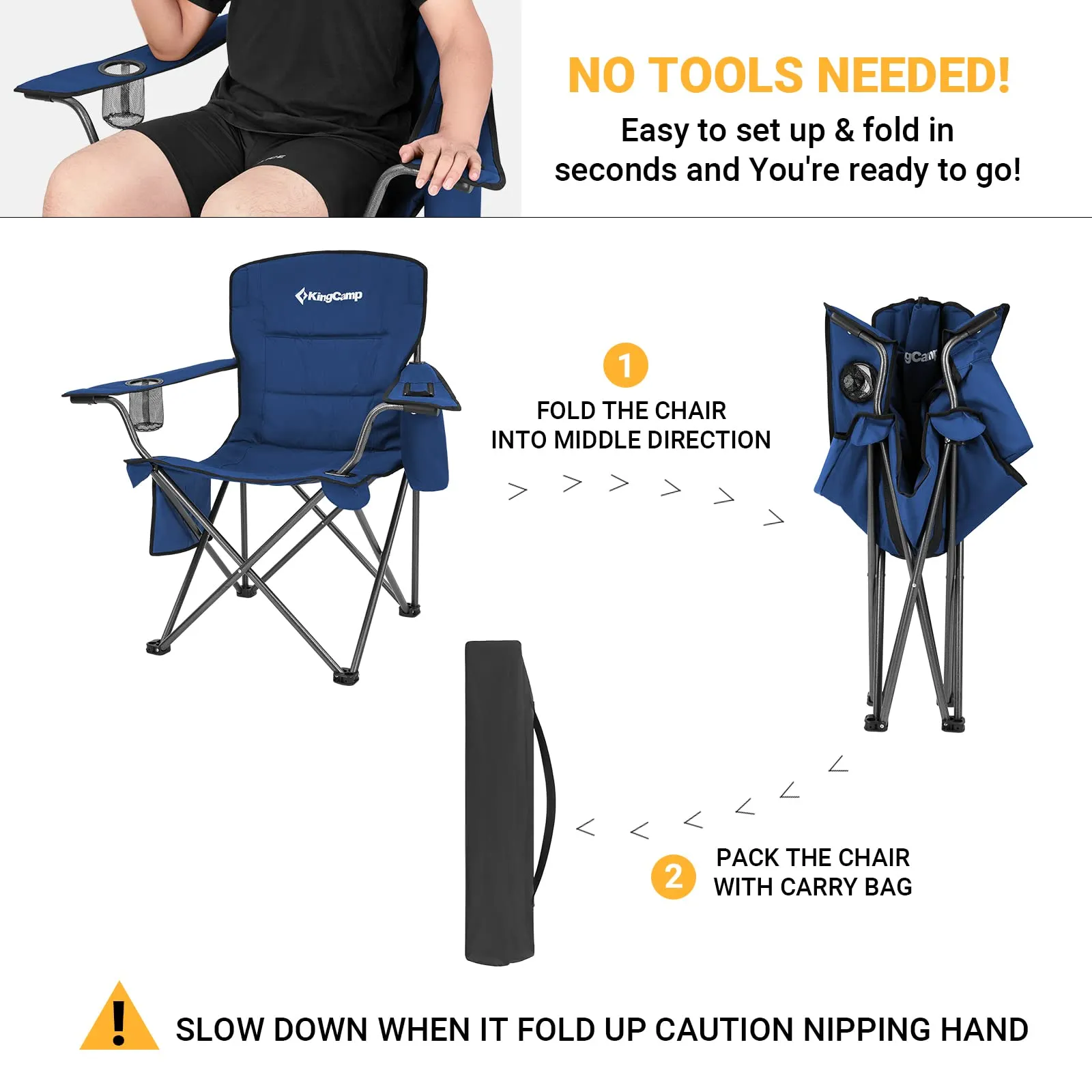 KingCamp Oversized Outdoor Camping Folding Chair