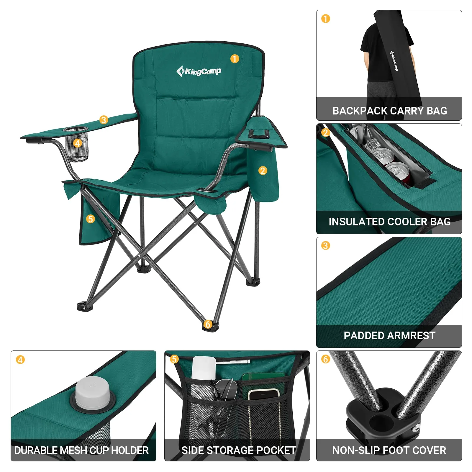 KingCamp Oversized Outdoor Camping Folding Chair
