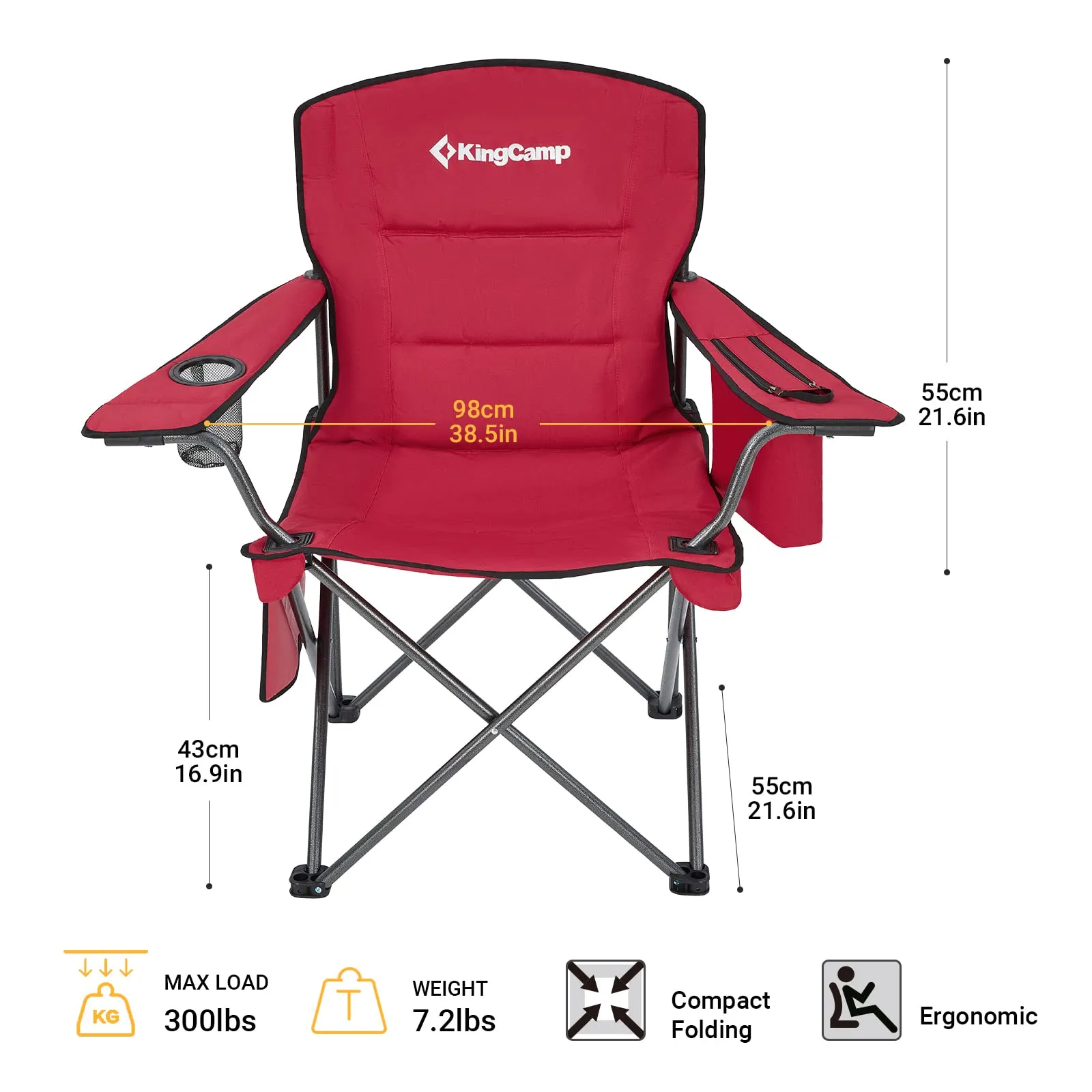 KingCamp Oversized Outdoor Camping Folding Chair