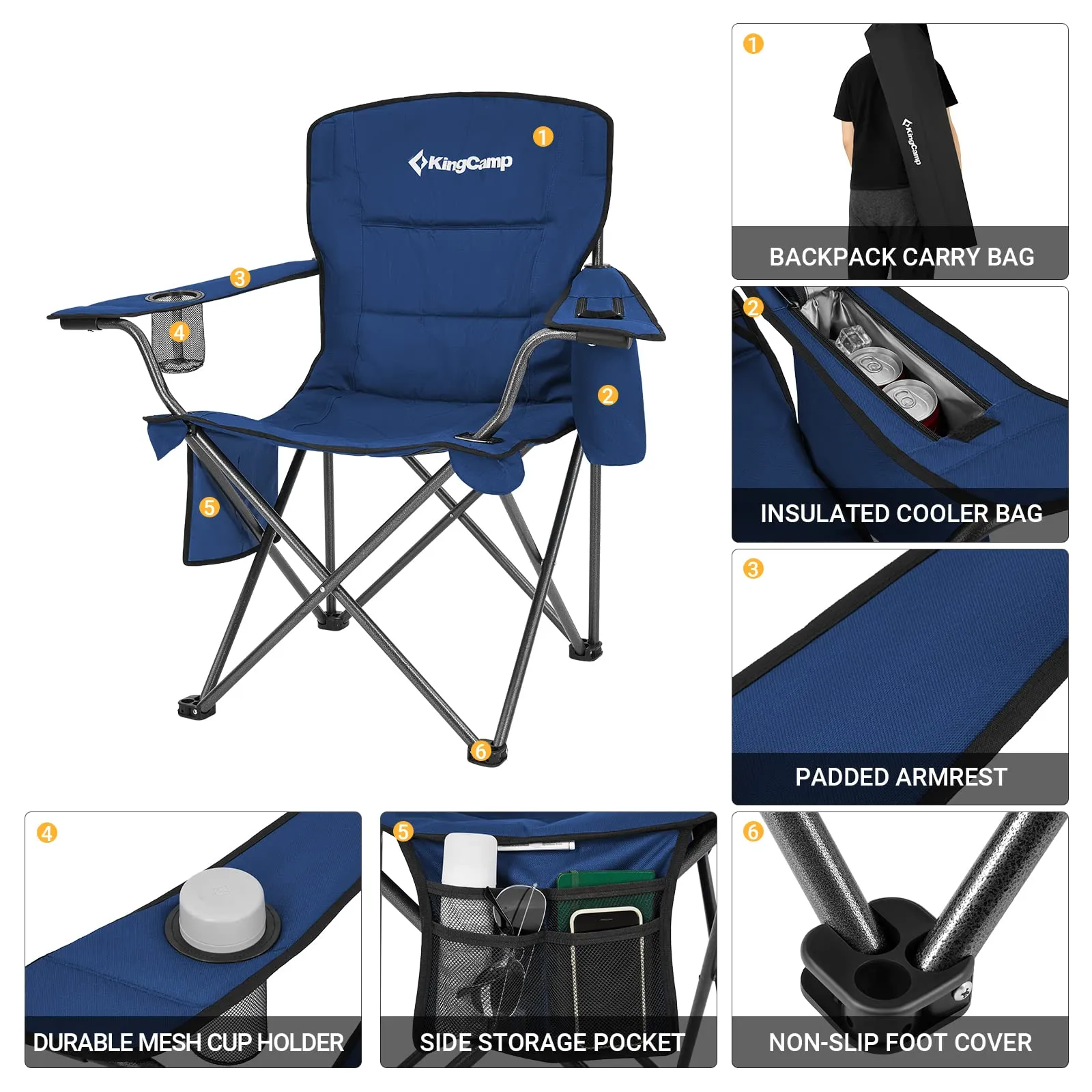 KingCamp Oversized Outdoor Camping Folding Chair