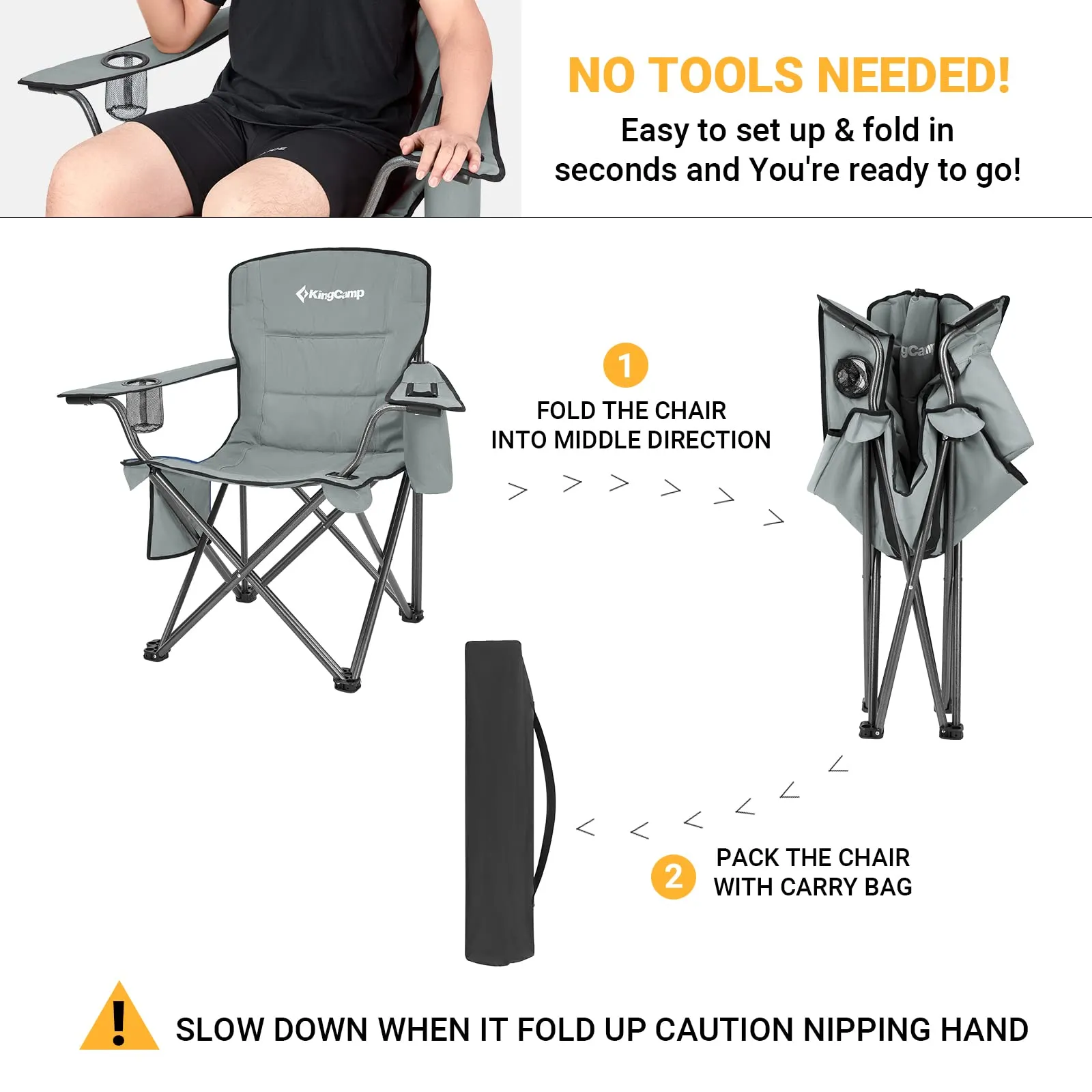 KingCamp Oversized Outdoor Camping Folding Chair