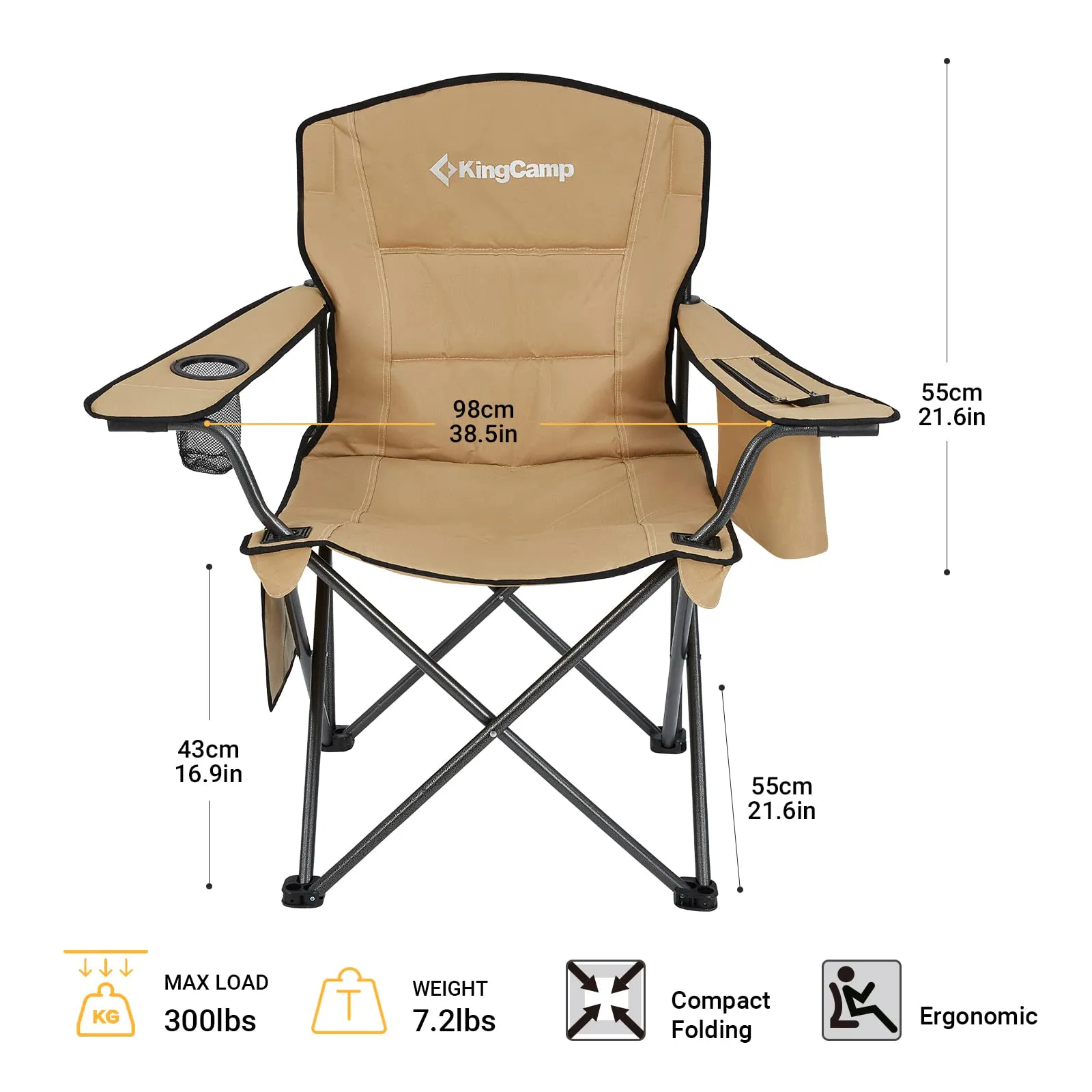 KingCamp Oversized Outdoor Camping Folding Chair